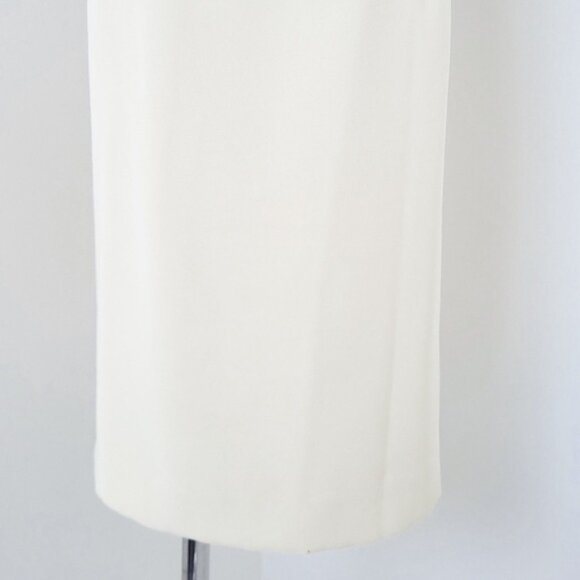 80s Pastel Yellow Mini Dress Embroidered Short Sleeve Scoop Neckline Fitted - Picture 14 of 14